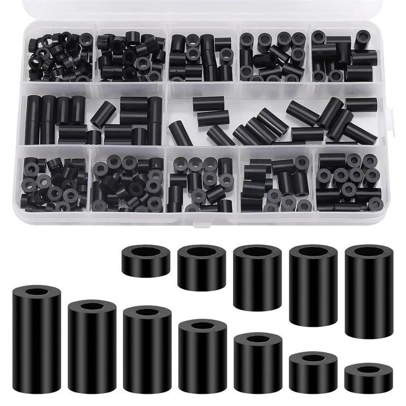 260Pcs Nylon Spacer Kit M3/M4 Round Spacers for Electrical Outlets Switch Screws & DIY Projects Durable Screw Sleeves for Outlet Installation - Image 1