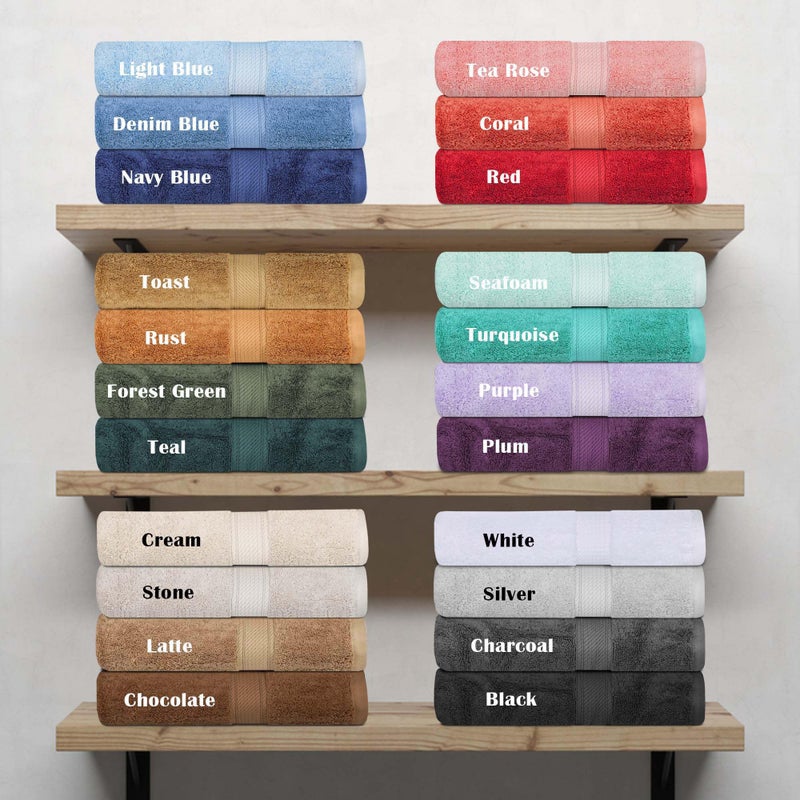 سوبيريور فائقة مناشف حمام من القطن المصرية مجموعة من المناشف الفاخرة الناعمة الفاخرة الفاخرة سميكة من الأساسيات الفاخرة للوزن الثقيل ضيوف باث باث سبا أساسيات دش الحمام - Image 2