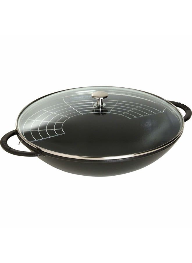 Staub Cast Iron Wok, 6-quart, Black Matte - Image 1