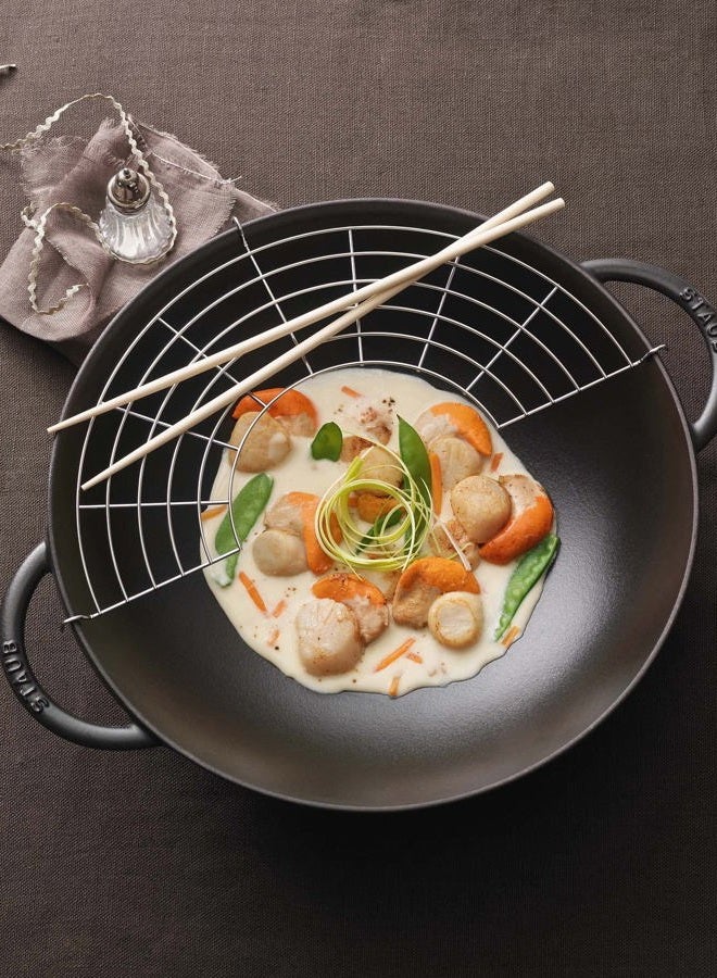 Staub Cast Iron Wok, 6-quart, Black Matte - Image 2
