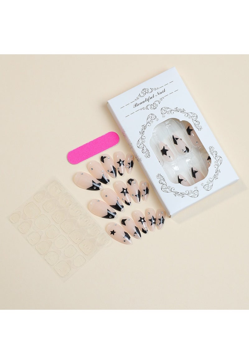 Captaintech French Tip Press On Nails - Package Soft Gel French False Nails Short, Salon-quality Press On Nails, Seamless Glue-on Nails for Woman Nail Art Manicure - Image 4