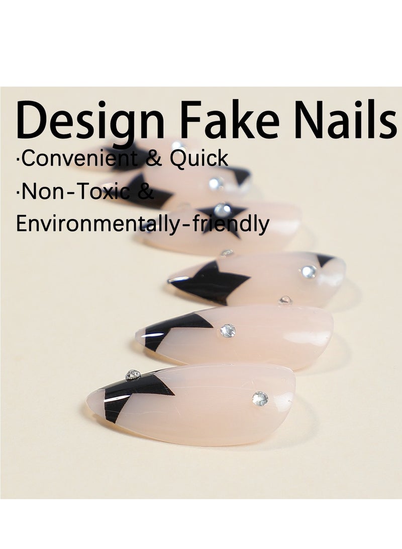 Captaintech French Tip Press On Nails - Package Soft Gel French False Nails Short, Salon-quality Press On Nails, Seamless Glue-on Nails for Woman Nail Art Manicure - Image 5