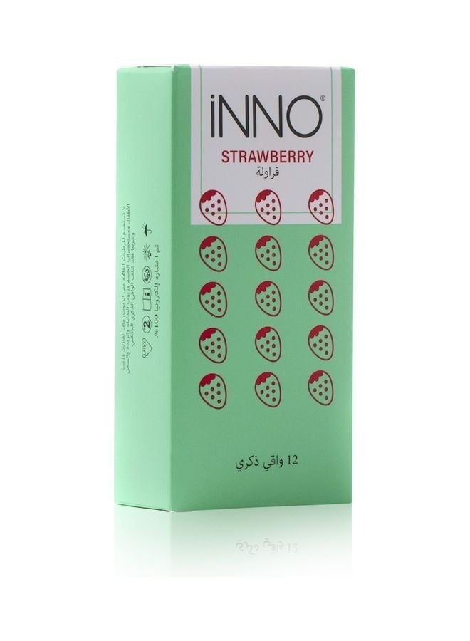 إينو واقيات ذكرية بنكهة الفراولة من 12 قطعة - Image 1