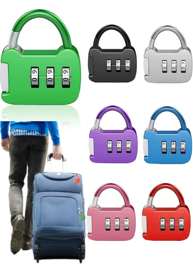 Generic - 7 Pcs Luggage Combination Locks, 3 Digit Combinations Padlock Safe Cipher Lock Mini Combination Lock Resettable Number Lock for Lockers Suitcases Luggage Briefcases Computer Bags - Image 1