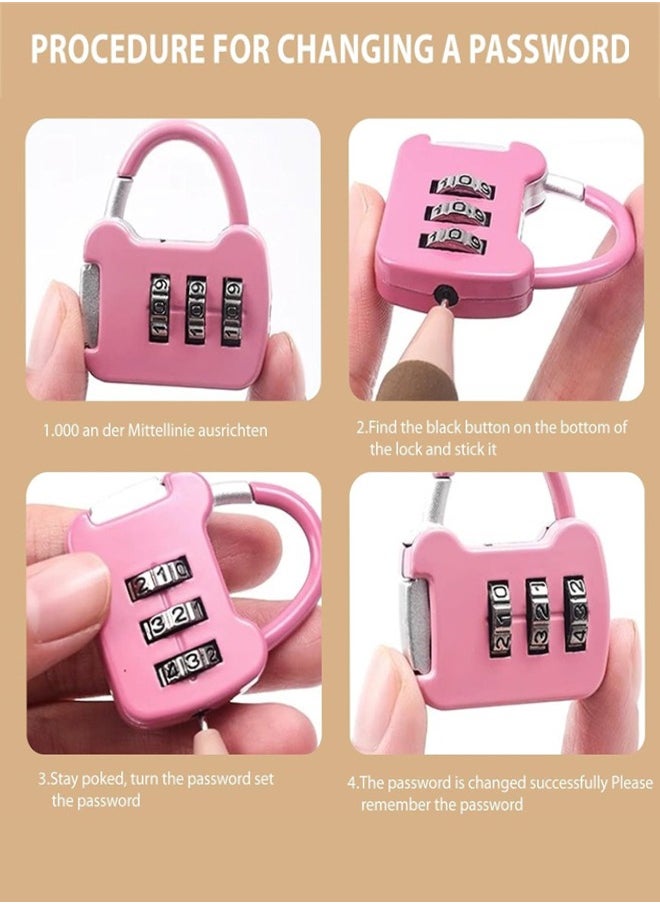 Generic - 7 Pcs Luggage Combination Locks, 3 Digit Combinations Padlock Safe Cipher Lock Mini Combination Lock Resettable Number Lock for Lockers Suitcases Luggage Briefcases Computer Bags - Image 1