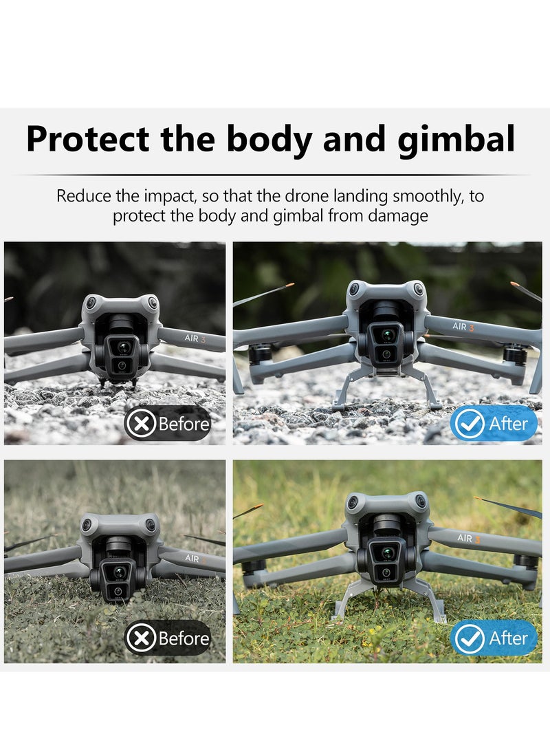 Generic - DJI Air 3 Landing Gear Foldable Extended Legs Kit Grey Drone Accessories - Image 1