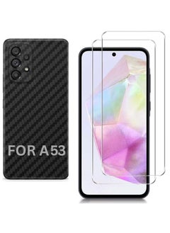 SARAOONT Samsung Galaxy A53 1 Piece Carbon Fiber Skin Wrap and 2 Piece Screen Protectors  - Image 1