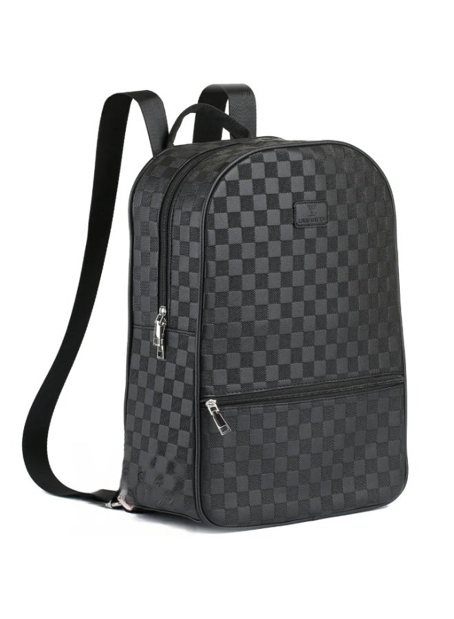 Louis Vuitton Black Leather Laptop Backpack for Men – Luxury Designer Business, Travel, and Office Bag with Padded Compartments and Adjustable Straps