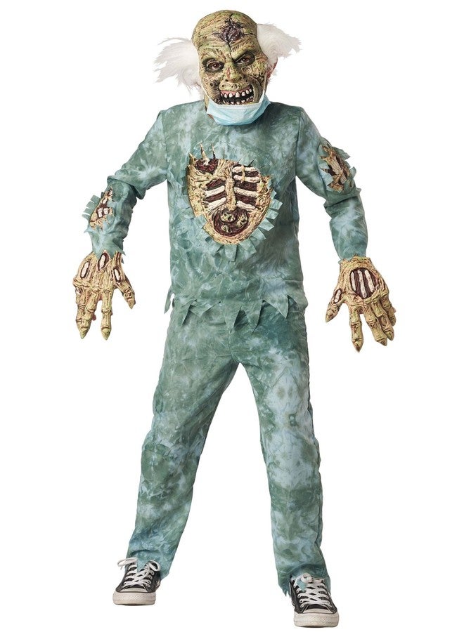 Fun Costumes - Kid's Dr. Deranged Zombie Doctor Costume with Mask, Halloween Roleplay Zombie Adventure Costume for Kids Medium - Image 2