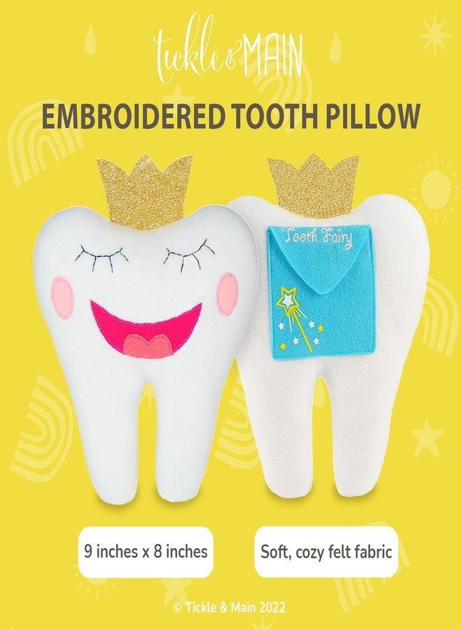 Tickle & Main Tooth Fairy Pillow Kit - 3-Piece Set, 9 x 8 in, Felt Cover - Tooth Holder Pocket, Notepad & Photo Pouch for Kids Ages 5-10 - Image 3