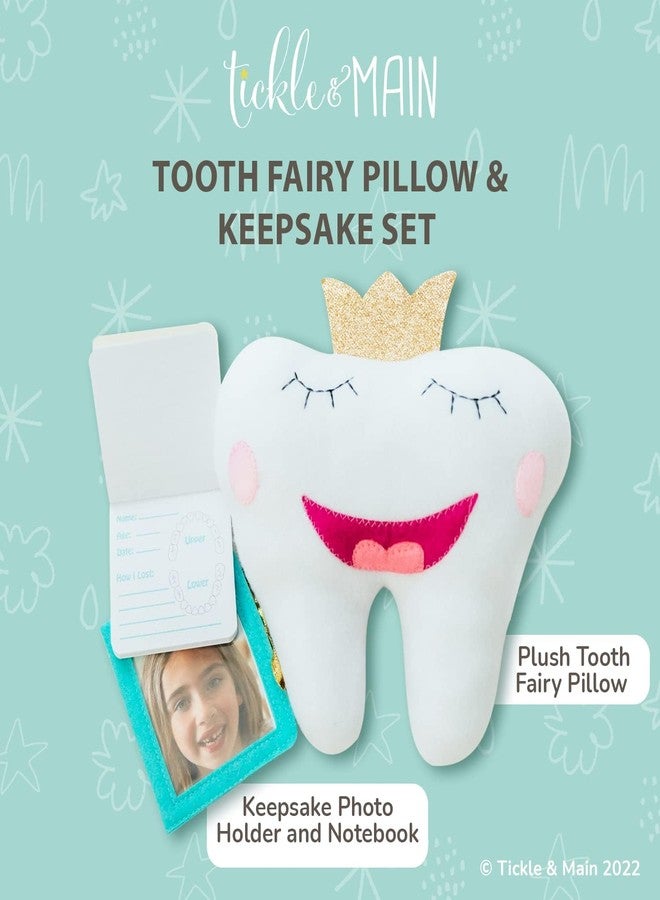 Tickle & Main Tooth Fairy Pillow Kit - 3-Piece Set, 9 x 8 in, Felt Cover - Tooth Holder Pocket, Notepad & Photo Pouch for Kids Ages 5-10 - Image 2