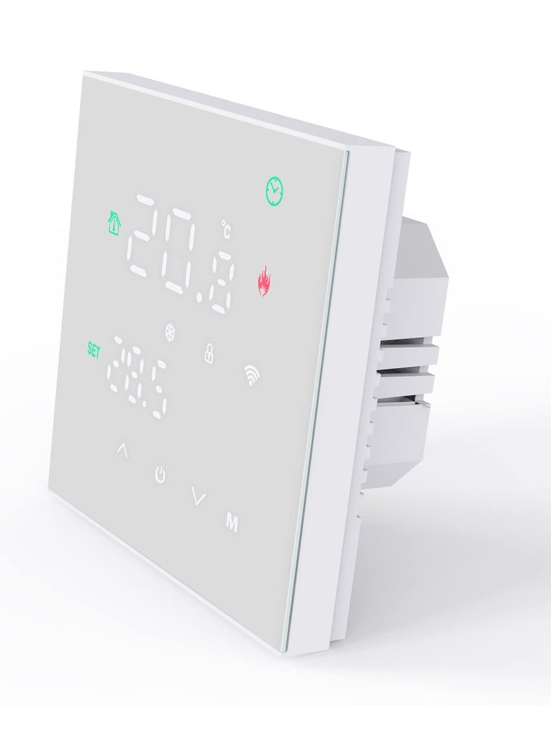 Excefore Smart Thermostat, Programmable Temperature Controller, Support WiFi connection and touch screen, for Electric Heating/Gas Boiler, Save Energy and Costs (White)  - Image 2