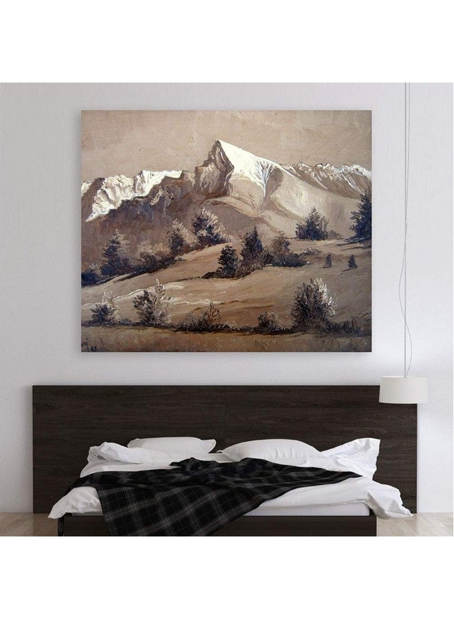Inephos Framed Canvas Painting - The Majestic Mountain - landscape Theme Beautiful Wall Painting for Living Room, Bedroom, Office, Hotels, Drawing Room (85cm X 70cm) - Image 1