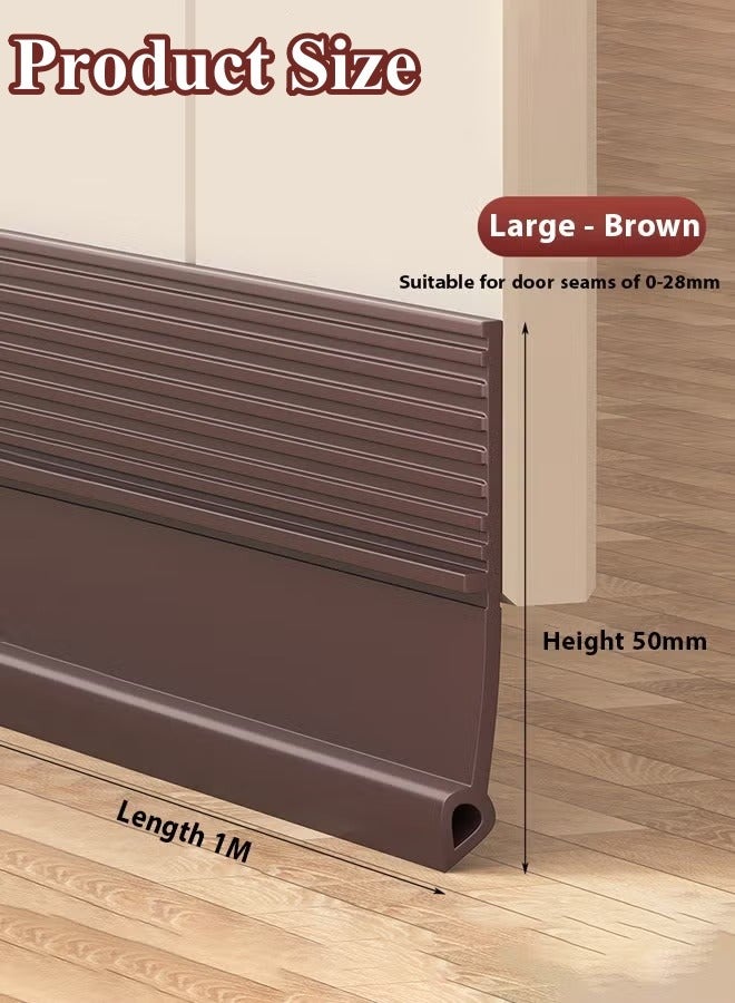 Optico 1/2/3Pcs Door Draft Stopper, Weather Stripping Door Seal Self Adhesive Door Seal Strip Under Door Gap Filler Door Draft Blocker Bottom Door Sweep Windbreak Strip (1M/3.3ft, Brown)  - Image 2
