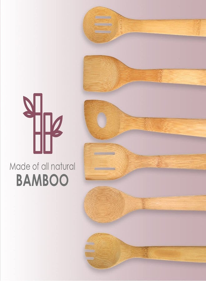 Home Basics 6 Piece Bamboo Kitchen Cutlery Tool Set - Image 2
