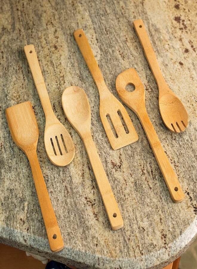 Home Basics 6 Piece Bamboo Kitchen Cutlery Tool Set - Image 5