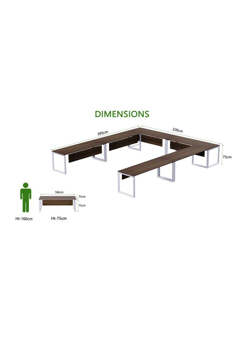 Mahmayi - Mahmayi Vorm 136-16 12 Seater Dark Walnut U-Shaped Conference-Meeting Table - Image 1