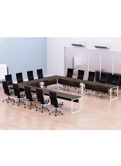 Mahmayi Vorm 136-16 12 Seater Dark Walnut U-Shaped Conference-Meeting Table