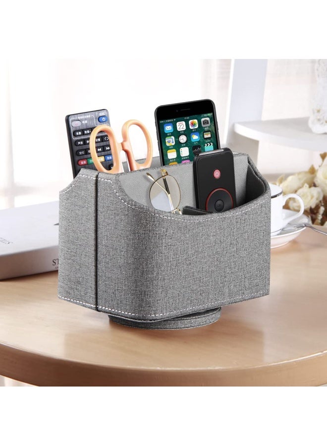 PUSU حامل جهاز التحكم عن بُعد من بوسو 360 درجة قابل للدوران لحامل الطاولة، حامل جهاز التحكم عن بُعد للتلفاز، لوازم المكتب، منظم سطح المكتب، صندوق تخزين دوار للأقلام، البريد، الهاتف، DVD، Blu-Ray، مشغل الوسائط، وحدات التحكم في السخان - Image 3