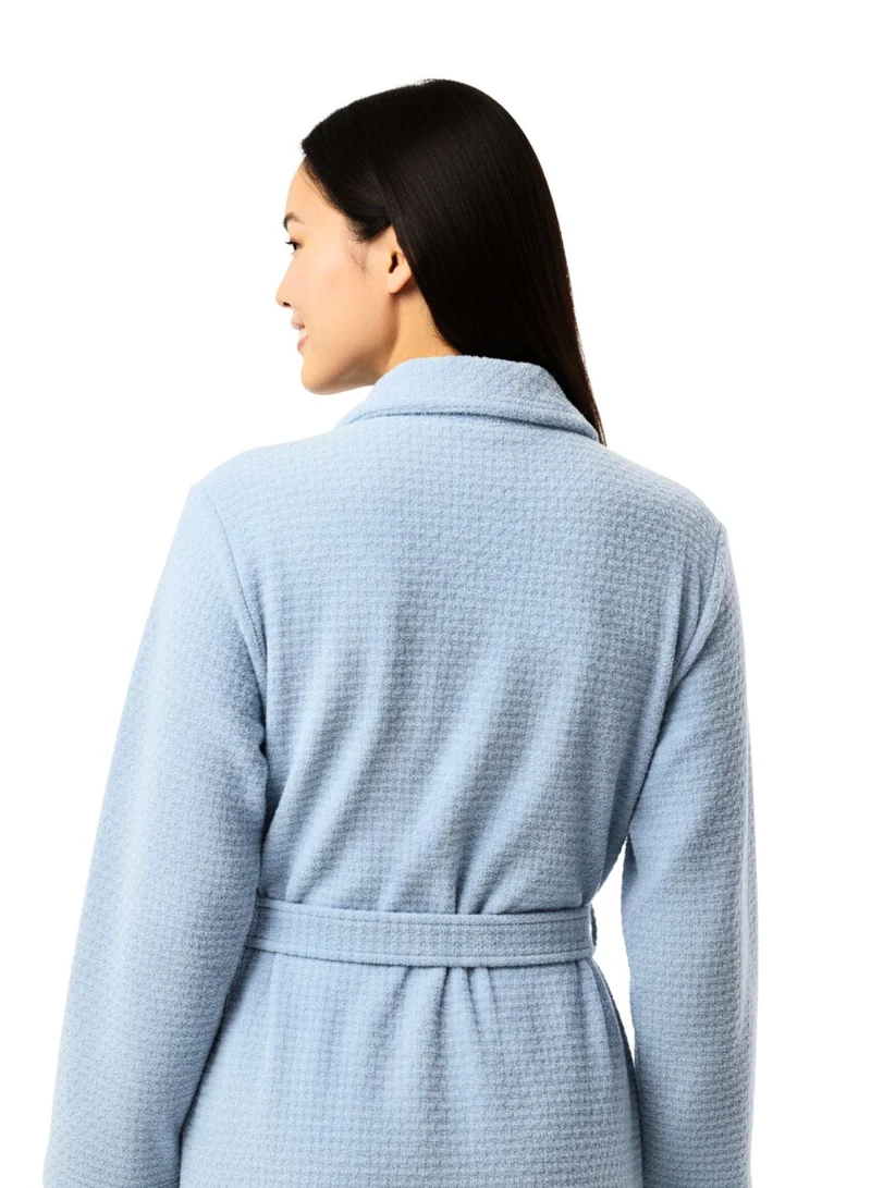 1 تشيس روب استحمام فاخر من جاكار سبا (مقاس صغير/متوسط، أزرق فاتح) – روب فاخر ناعم وماص