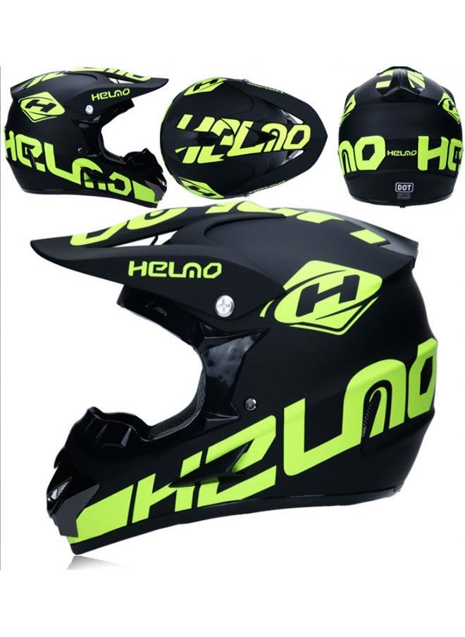 Generic Motorcycle Full Face Helmet,Off-Road Sports Helmet,Competition Helmet,Gift for Off-Road and Extreme Sports Enthusiasts,Suitable for Mountain Cycling,Motorcycle and Cycling Activities(Green H Style)  - Image 1
