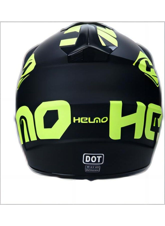 Generic Motorcycle Full Face Helmet,Off-Road Sports Helmet,Competition Helmet,Gift for Off-Road and Extreme Sports Enthusiasts,Suitable for Mountain Cycling,Motorcycle and Cycling Activities(Green H Style)  - Image 4