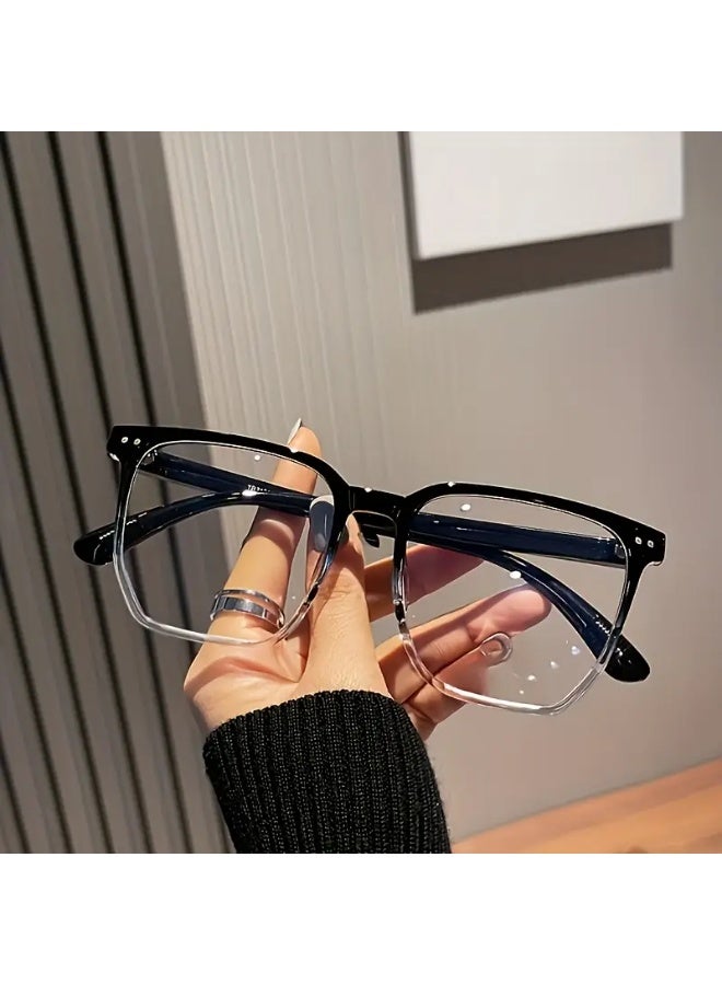 SCENT HOUSE Steampunk Style Blocking Square Glasses - Transparent Lenses, Lightweight and Comfortable, Suitable for Computer, TV, and Phone Use for daily (Includes eyeglass case)
,blue lighe blocking glasses,eyeglasses - Image 5