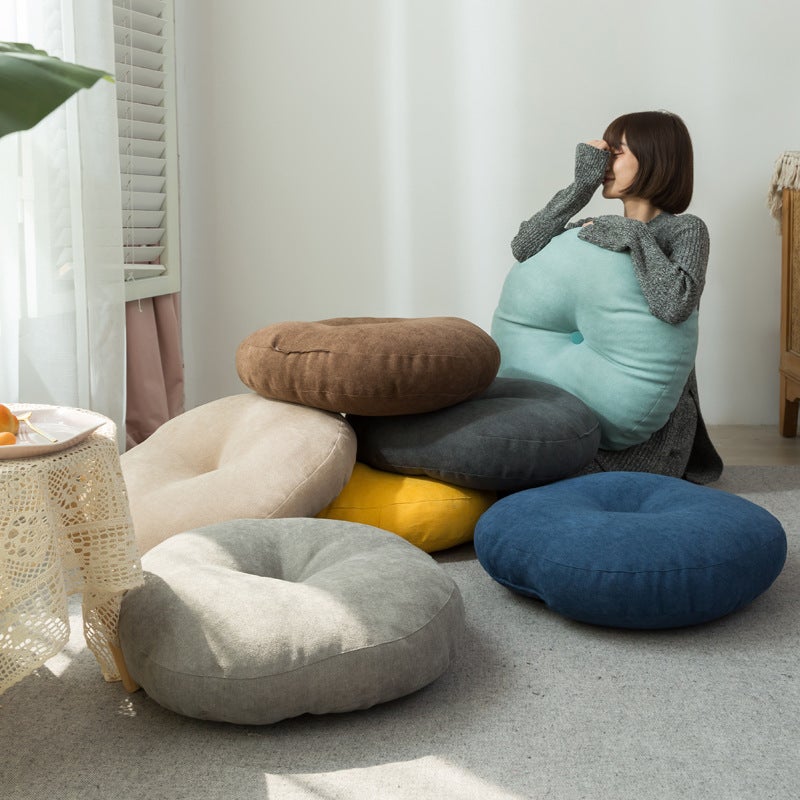 Simple Japanese Style Futon Thickened Cushion Round Cotton And Linen Cushion Tatami Cushion Home Balcony Bay Window Cushion - Image 4