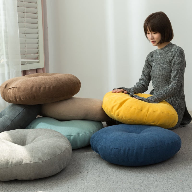 Simple Japanese Style Futon Thickened Cushion Round Cotton And Linen Cushion Tatami Cushion Home Balcony Bay Window Cushion - Image 3