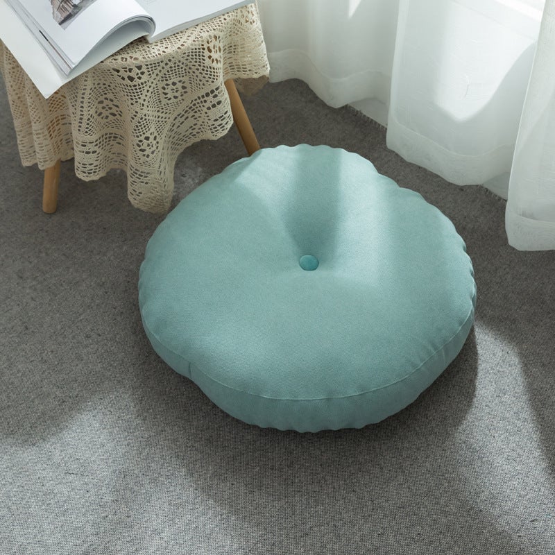 Simple Japanese Style Futon Thickened Cushion Round Cotton And Linen Cushion Tatami Cushion Home Balcony Bay Window Cushion - Image 1