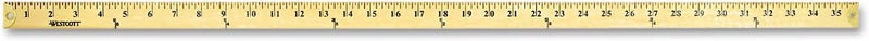 Westcott 10425 Wooden Yardstick with Brass Ends and Hang Holes Clear Lacquer Finish - Image 3