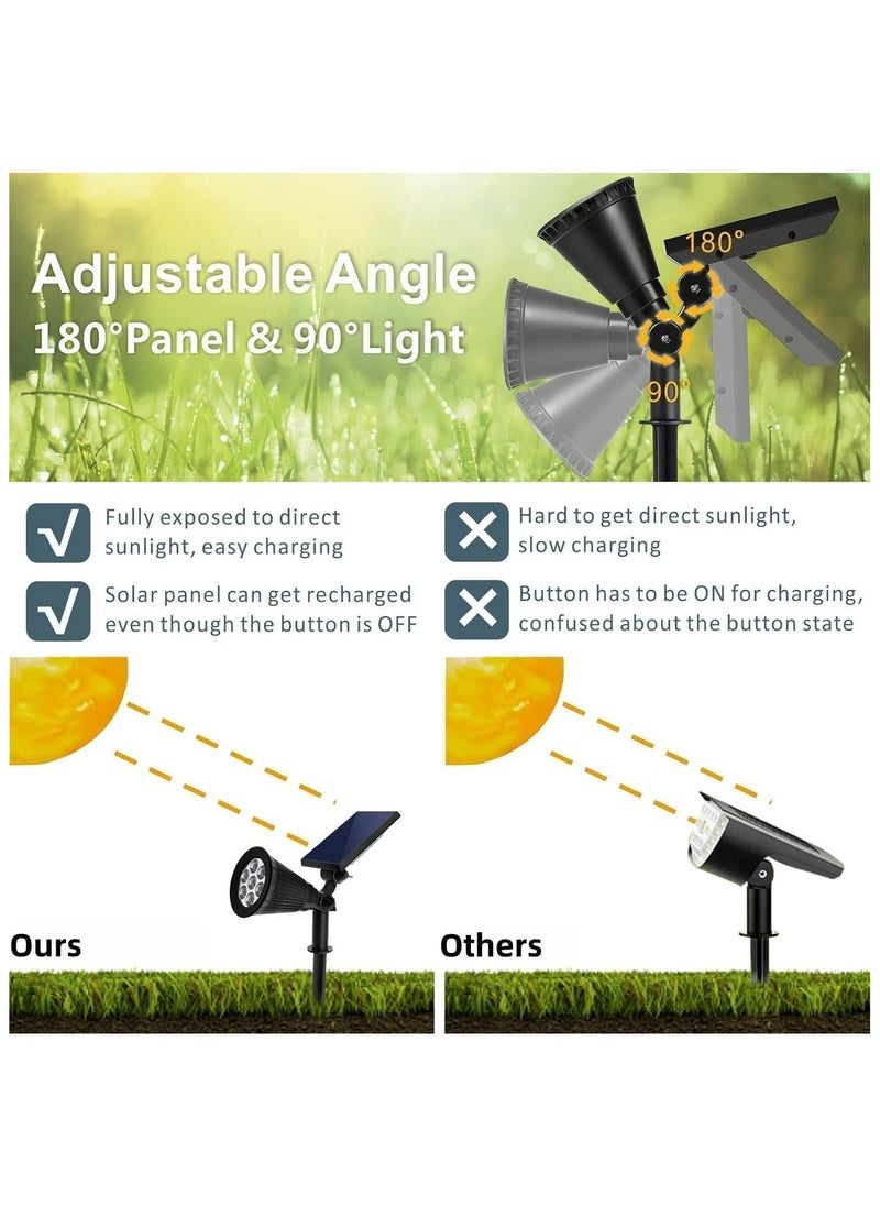 HUA QIANG WANG - Solar Garden Lamps, Outdoor Waterproof Solar Powered Spot Lights Adjustable Auto On/Off, LED Wall Lights for Patio, Corridor, Patio and Pool Area - Image 1