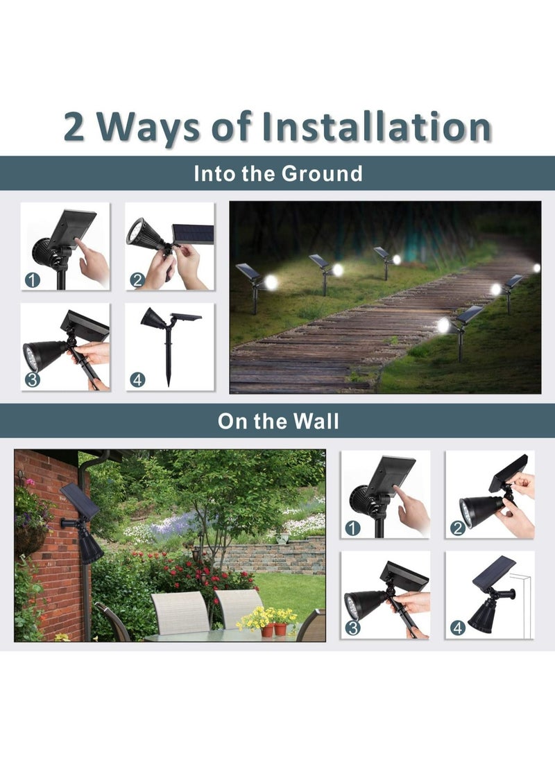 HUA QIANG WANG - Solar Garden Lamps, Outdoor Waterproof Solar Powered Spot Lights Adjustable Auto On/Off, LED Wall Lights for Patio, Corridor, Patio and Pool Area - Image 1