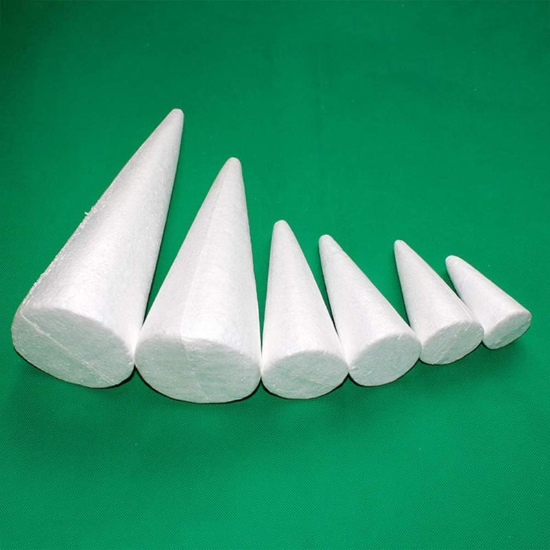 comfrt Foam Tree Cones, 2pcs White Styrofoam Polystyrene Christmas Tree Foam Cones for DIY Crafts, Xmas Party Decor, Christmas Gnomes, Table Centerpiece, 38cm/ 15 inches - Image 4