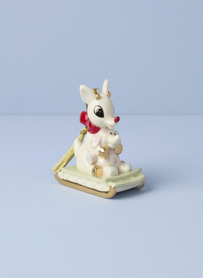 Lenox Ornaments Rudolph and Misfit Elephant Christmas Decorations Porcelain with Gold Accents and Hanging Band for Christmas Tree Decoration, Winter Tree Ornaments (Pack of 1) - Image 2
