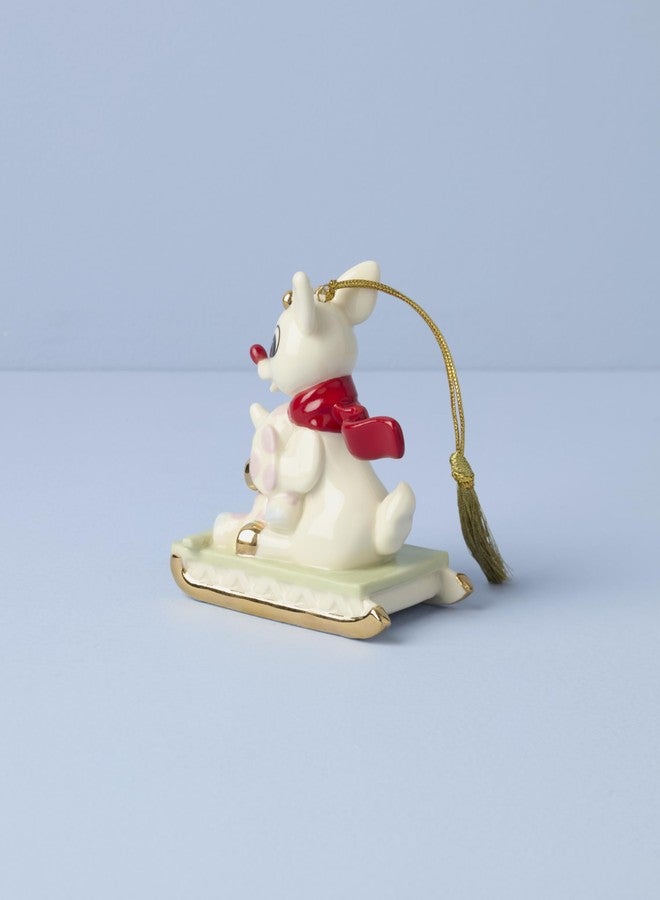 Lenox Ornaments Rudolph and Misfit Elephant Christmas Decorations Porcelain with Gold Accents and Hanging Band for Christmas Tree Decoration, Winter Tree Ornaments (Pack of 1) - Image 3