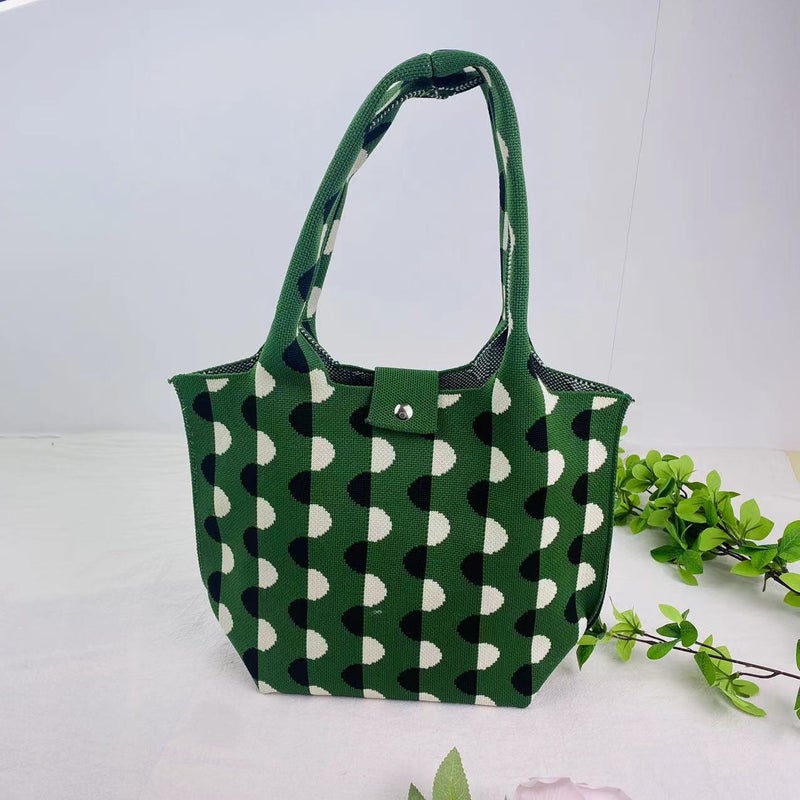 Knitted Tote Bag for Women – Thickened Polyester Urban Style Handbag - Image 1
