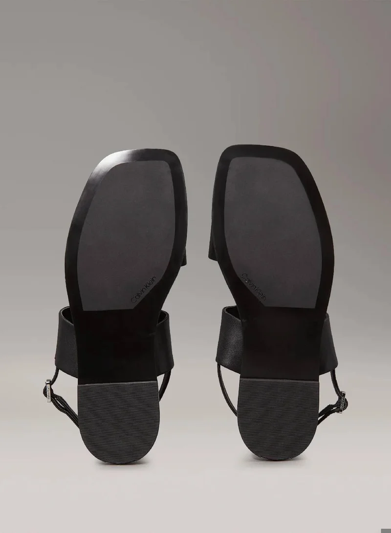 Calvin Klein Ck Black Leather Sandals for Women | Best Price UAE
