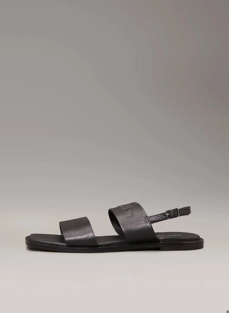 Calvin Klein Ck Black Leather Sandals for Women | Best Price UAE