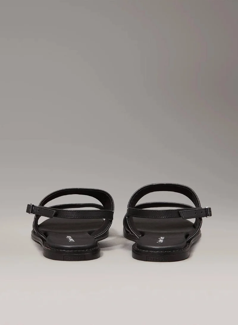 Calvin Klein Ck Black Leather Sandals for Women | Best Price UAE