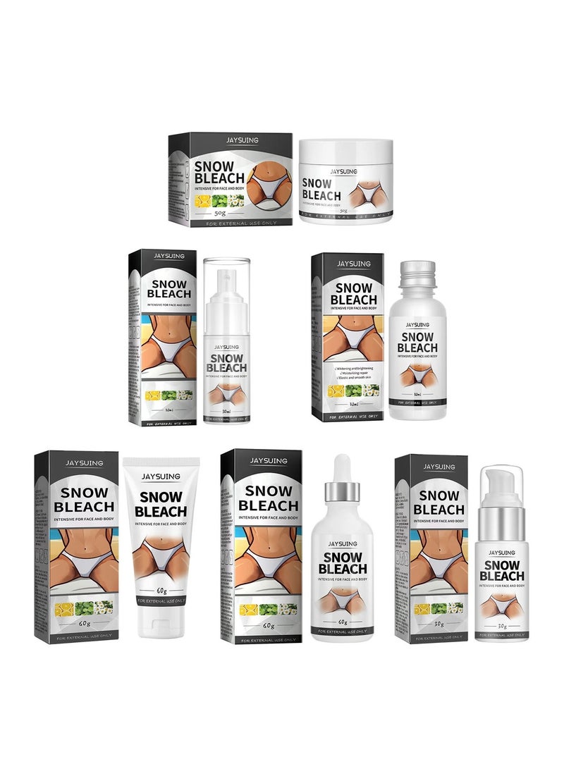 Jaysuing Snow Bleach Skin Whitening Set - Snow Bleach Cream for Private Part, Intimate Areas-Underarm, Neck, Armpit, Knees, Elbow Face and Body Whitening Cream(6PCS). - Image 3
