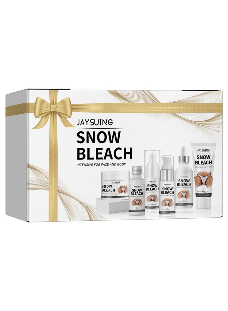 Jaysuing Snow Bleach Skin Whitening Set - Snow Bleach Cream for Private Part, Intimate Areas-Underarm, Neck, Armpit, Knees, Elbow Face and Body Whitening Cream(6PCS). - Image 1