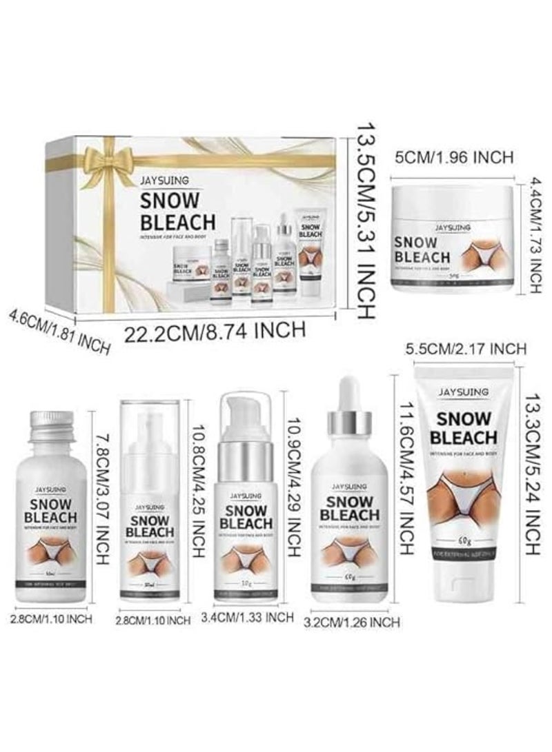 Jaysuing Snow Bleach Skin Whitening Set - Snow Bleach Cream for Private Part, Intimate Areas-Underarm, Neck, Armpit, Knees, Elbow Face and Body Whitening Cream(6PCS). - Image 2