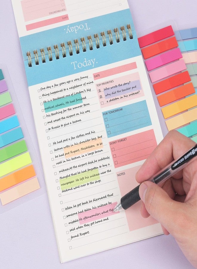 HCTBN (4200 Pcs) Book Tabs for Annotating, Sticky Tabs Transparent Small Sticky Notes Flags, Colorful Morandi Page Markers for Notebooks, Multi-Colored Writable and Repositionable Book Flags Strip - Image 3