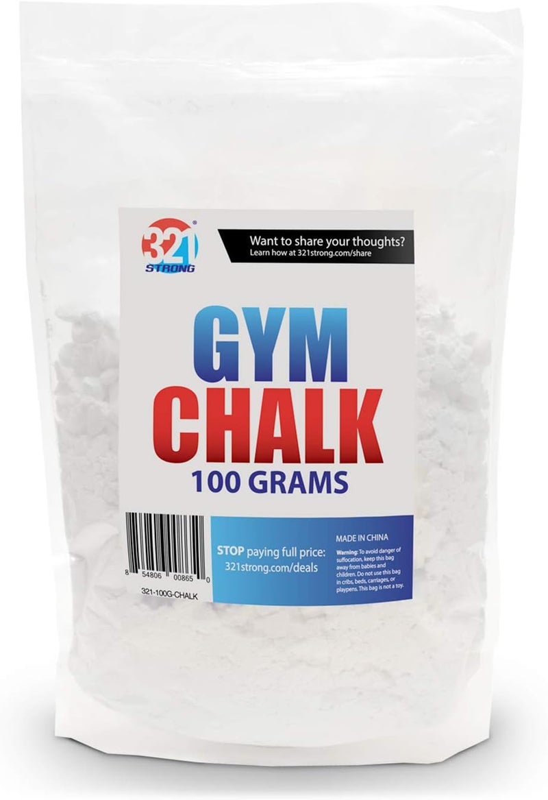 321 STRONG 100 Gram (3.52 oz) Loose Gym Chalk - for Weightlifting, Rock Climbing, Kettlebells, and Gymnastics - Image 1