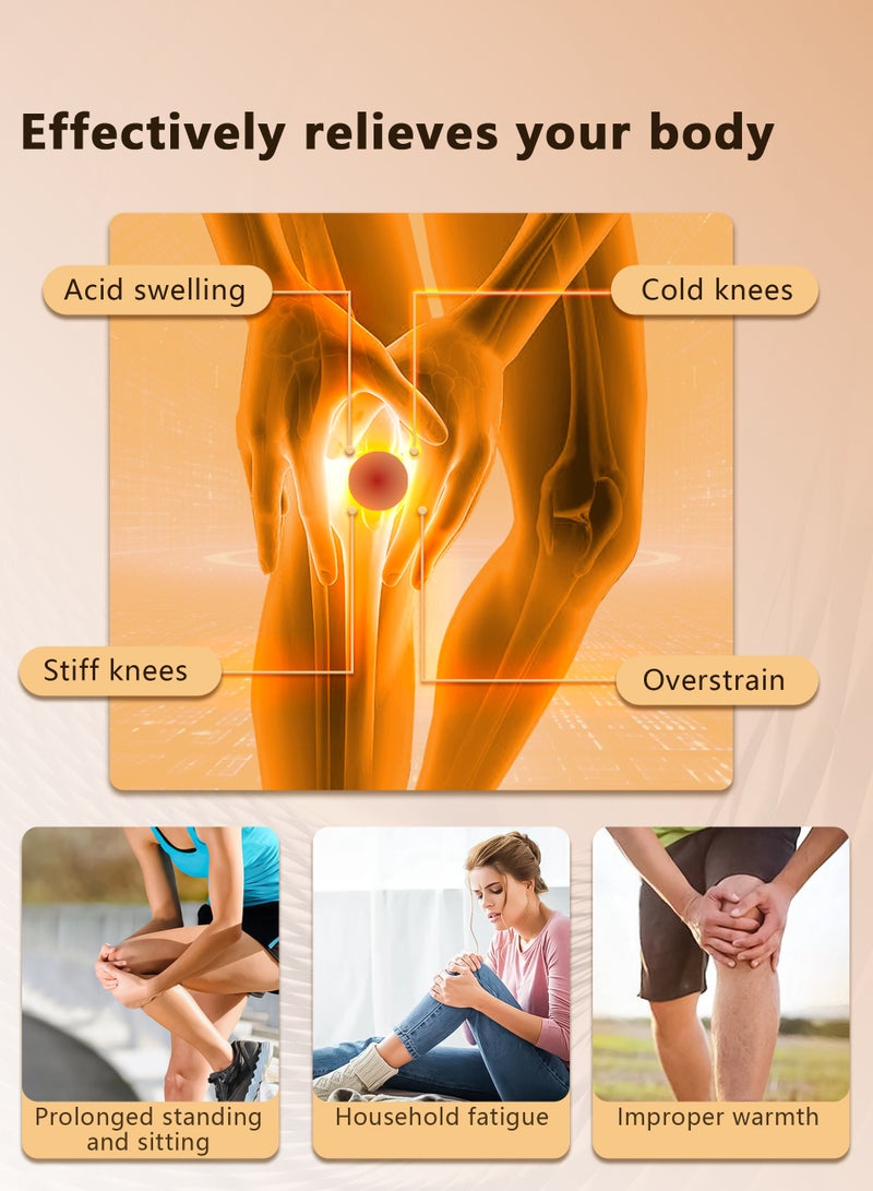 Generic Electric Wireless Heating Therapy Knee Massager, with Herbal Mugwort, Ultra-Long Battery Life, 5 Temperature Adjustments, 5 Massage Modes, Suitable for Knees, Shoulders, Elbows  - Image 2