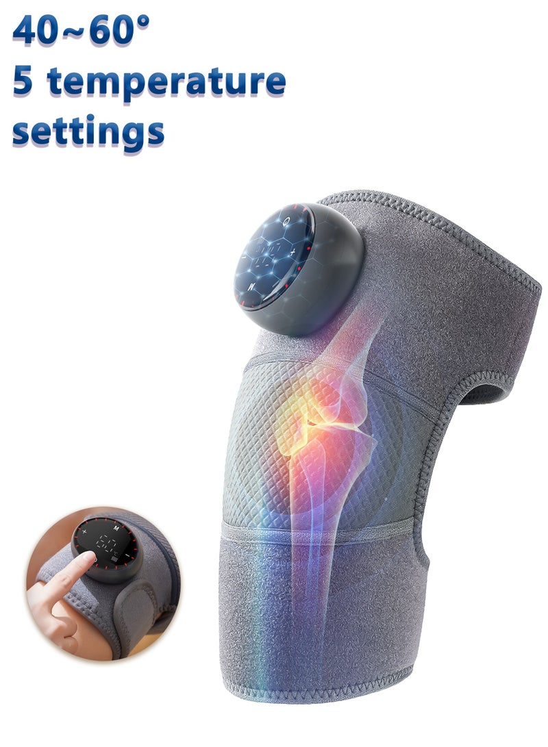 Generic Electric Wireless Heating Therapy Knee Massager, with Herbal Mugwort, Ultra-Long Battery Life, 5 Temperature Adjustments, 5 Massage Modes, Suitable for Knees, Shoulders, Elbows  - Image 1