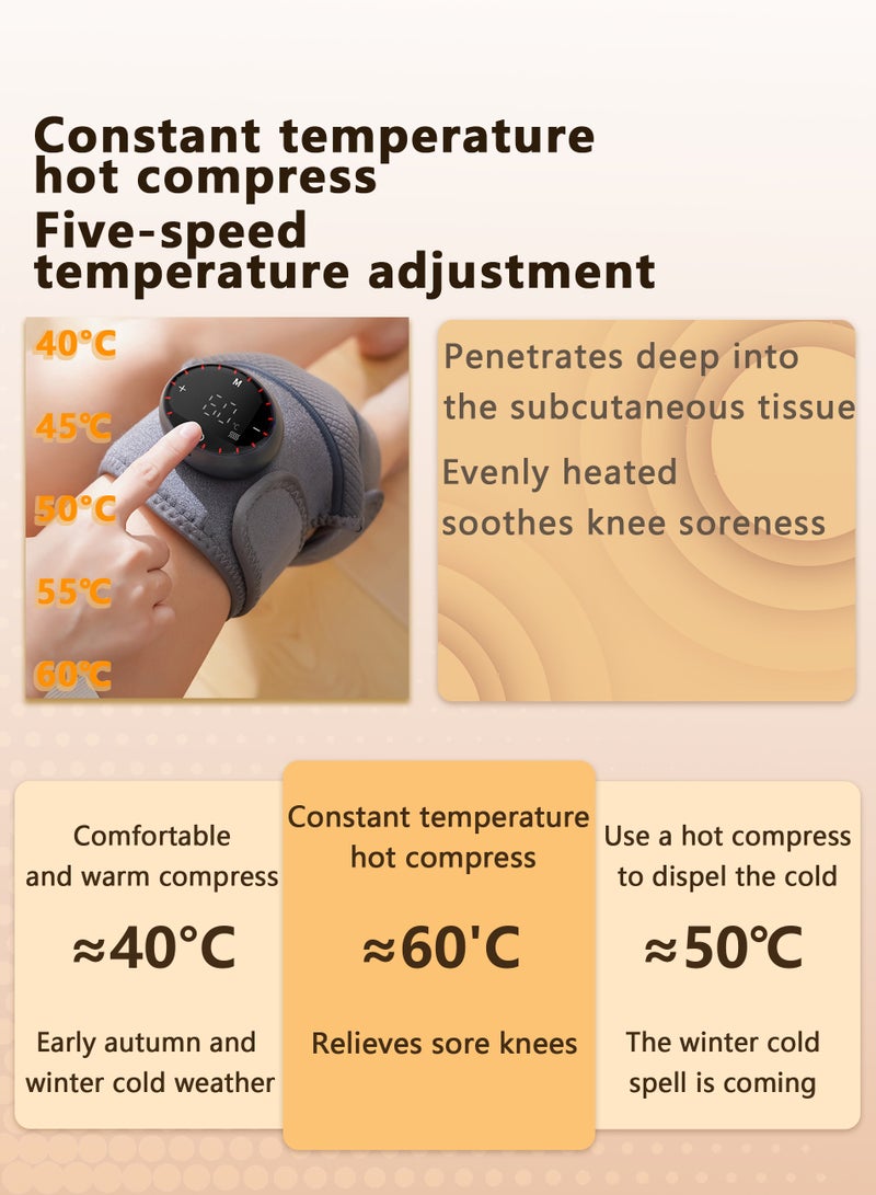 Generic Electric Wireless Heating Therapy Knee Massager, with Herbal Mugwort, Ultra-Long Battery Life, 5 Temperature Adjustments, 5 Massage Modes, Suitable for Knees, Shoulders, Elbows  - Image 3