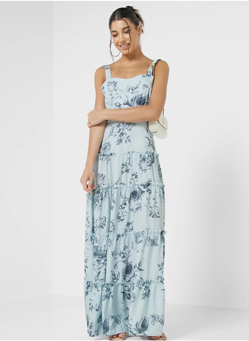 Ginger A Line Floral Maxi Dress