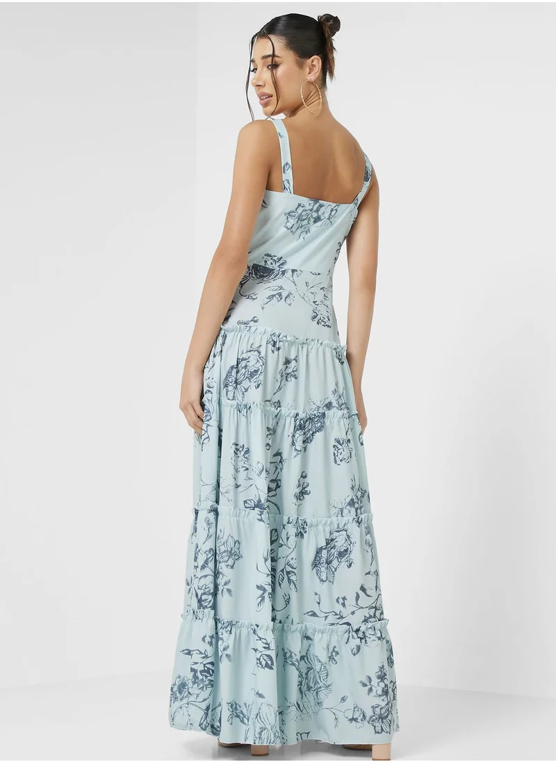 Ginger A Line Floral Maxi Dress